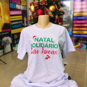 Camiseta Personalizada Branca Tecido Poliéster Estampa Colorida A4 Branca Sublimação  Estampa  adicional R$3,00